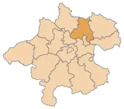 Lage des Bezirks Bezirk Urfahr-Umgebung im Bundesland Oberösterreich (anklickbare Karte)