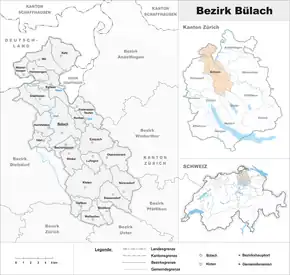 Karte von Bezirk Bülach