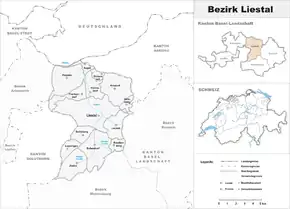 Karte von Bezirk Liestal