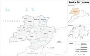 Karte von Bezirk Pruntrut(frz.: District de Porrentruy)