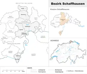 Karte von Bezirk Schaffhausen