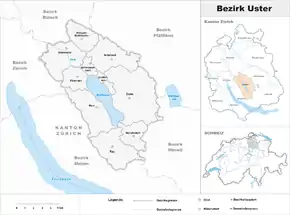 Karte von Bezirk Uster