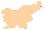 Karte von Slowenien, Position von Občina Črenšovci hervorgehoben