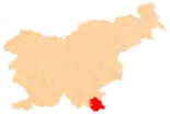 Karte von Slowenien, Position von Občina Črnomelj hervorgehoben