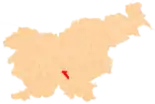 Karte von Slowenien, Position von Občina Dobrepolje hervorgehoben