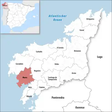 Die Lage des Gerichtsbezirk Muros in der Provinz A Coruña