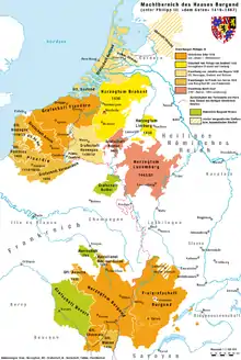 Burgundische Ausweitung (Holland, Zeeland u. a.) unter Philipp dem Guten