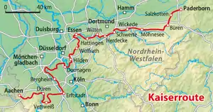 Karte mit Kaiser-Route