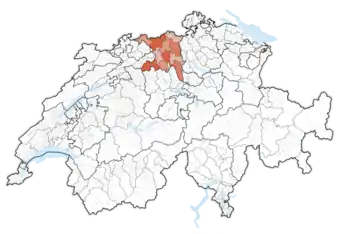 Lage des Kantons in der Schweiz