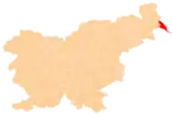 Karte von Slowenien, Position von Lendava hervorgehoben