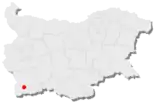 Karte von Bulgarien, Position von Sandanski hervorgehoben