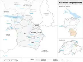 Karte von Wahlkreis Sarganserland