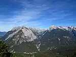 Ausblick vom Zäunlkopf auf die Nördliche Karwendelkette und die Hinterautal-Vomper-Kette