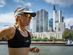 Katharina Wolff bei den 2023er Ironman-Europameisterschaften in Frankfurt am Main (Deutschland).