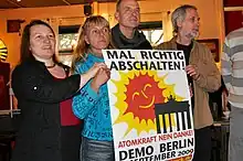 Kerstin Rudek als Vorsitzende der Bürgerinitiative Umweltschutz mit weiteren Vorstandsmitgliedern (2009)