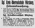 Allerhöchster Erlaß 1907 zur Erweiterung der Kreis-Realschule Würzburg