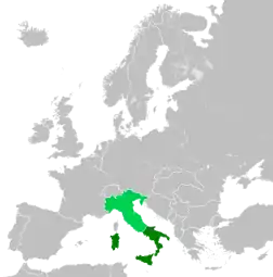 1943–1945 (hellgrün Italienische Sozialrepublik)