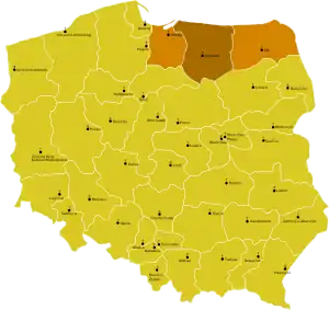 Karte der Kirchenprovinz Ermland