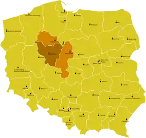 Karte der Kirchenprovinz Gniezno