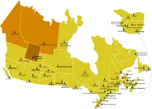 Karte der Kirchenprovinz Grouard-McLennan