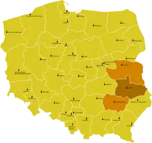 Karte der Kirchenprovinz Lublin