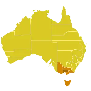 Karte der Kirchenprovinz Melbourne