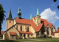 Kirche des ehemaligen Klosters Rulle, 1927 im Heimatschutzstil erweitert