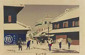 Schnee im Suruga-chō