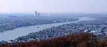 Blick vom Drachenfels auf Bonn