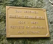 Gedenktafel für Gustav Kowalewski