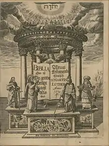 Kupfertitel Titelei der Schleswiger Bibel (1664) vor der Titelseite