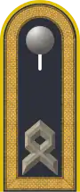 Dienstgradabzeichen eines Hauptfeldwebels auf Schulterklappe der Jacke des Dienstanzuges für Luftwaffenuniformträger