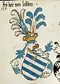 Wappen „fryher von labber“ im Wappenbuch des St. Galler Abtes Ulrich Rösch um 1466–1470