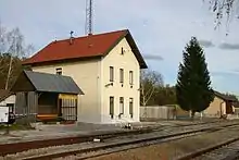 Bahnhofsgebäude der Burgenlandbahn, heute Station der Draisinentour