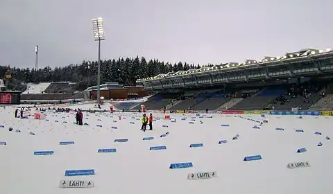 Das Stadion während der Lahti Ski Games 2010