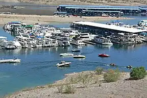 Hausboote in der Callville Bay Marina, 2007