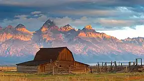 John Moulton Homestead Barn vor der Teton Range