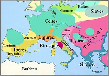Sprachenverteilung in Europa um 300 v. Chr.