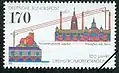 Briefmarke zum Jubiläum „100 Jahre Drehstromübertragung. Neckarkraftwerk Lauffen – Frankfurt am Main.“ (Deutsche Post, 1991)