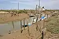 Sedimente in einem Kanal bei Marennes (Charente-Maritime, Frankreich)