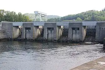 Detailansicht der Talsperre von Süden