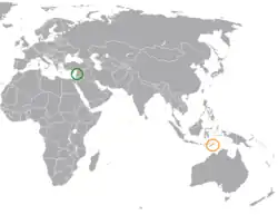 Lage von Libanon und Osttimor