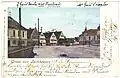 Der Lechhauser Marktplatz (heute Neuburger Straße) auf einer alten Postkarte