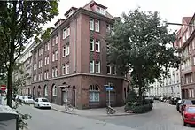 Ansicht des Ledigenheims Hamburg, Ecke Rehhoffstraße / Herrengraben