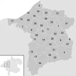 Lage der Gemeinde Bezirk Ried im Innkreis   im Bezirk Ried im Innkreis (anklickbare Karte)