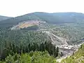 Blick auf die Baustelle Talsperre Leibis-Lichte aus Richtung Norden. (2003)