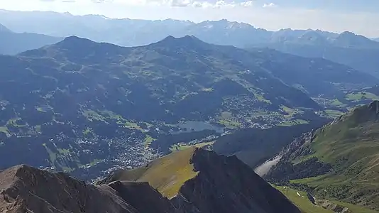 Aussicht vom Lenzer Horn auf die Lenzerheide.