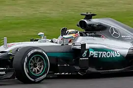 Detailaufnahme der Bardgeboards und des Cockpits am F1 W07 Hybrid