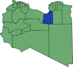 Die Lage von Adschdabiya in Libyen