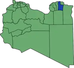 Die Lage von Munizip al-Quba in Libyen